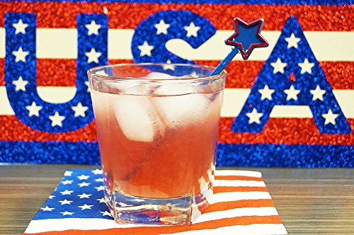6" Patriotic Star, Usa Themed Swizzle Sticks, 24 Ct, Made In Usa (Red, White, Blue) #TOP5