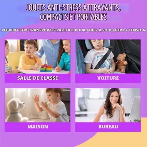 CaLeQi Bague Fidget Sensorielle pour Enfants et Adultes Lot de 12 Pièces – vue 5