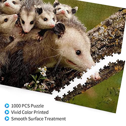 Epushow Classic Jigsaw Puzzle 1000 Pieces Wooden Adult Children Jigsaw Opossum Family Art Diy Leisure Game Fun Toy Gift Suitable For Family And Friends #TOP1