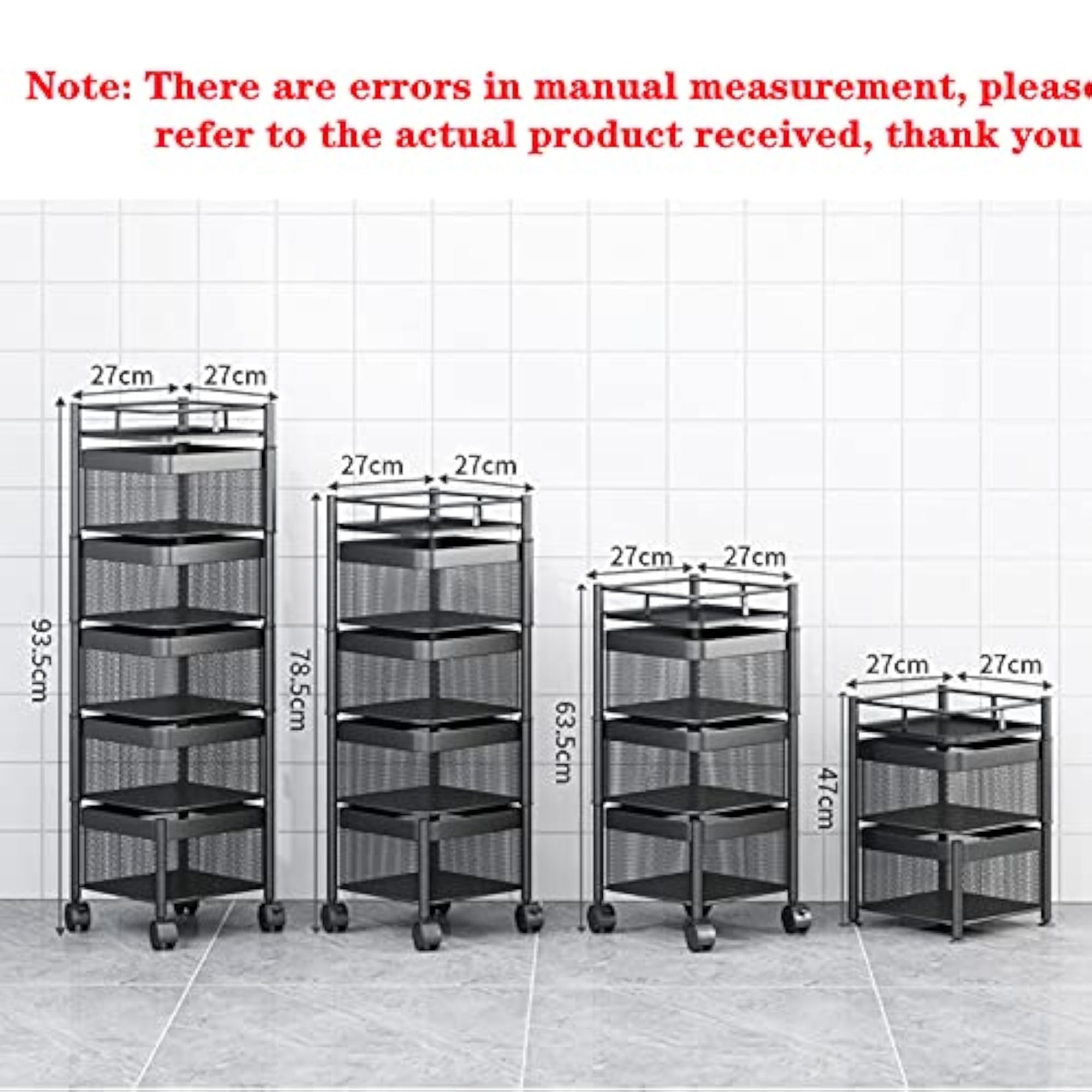 Kitchen Rotating Trolley Portable Storage Rack