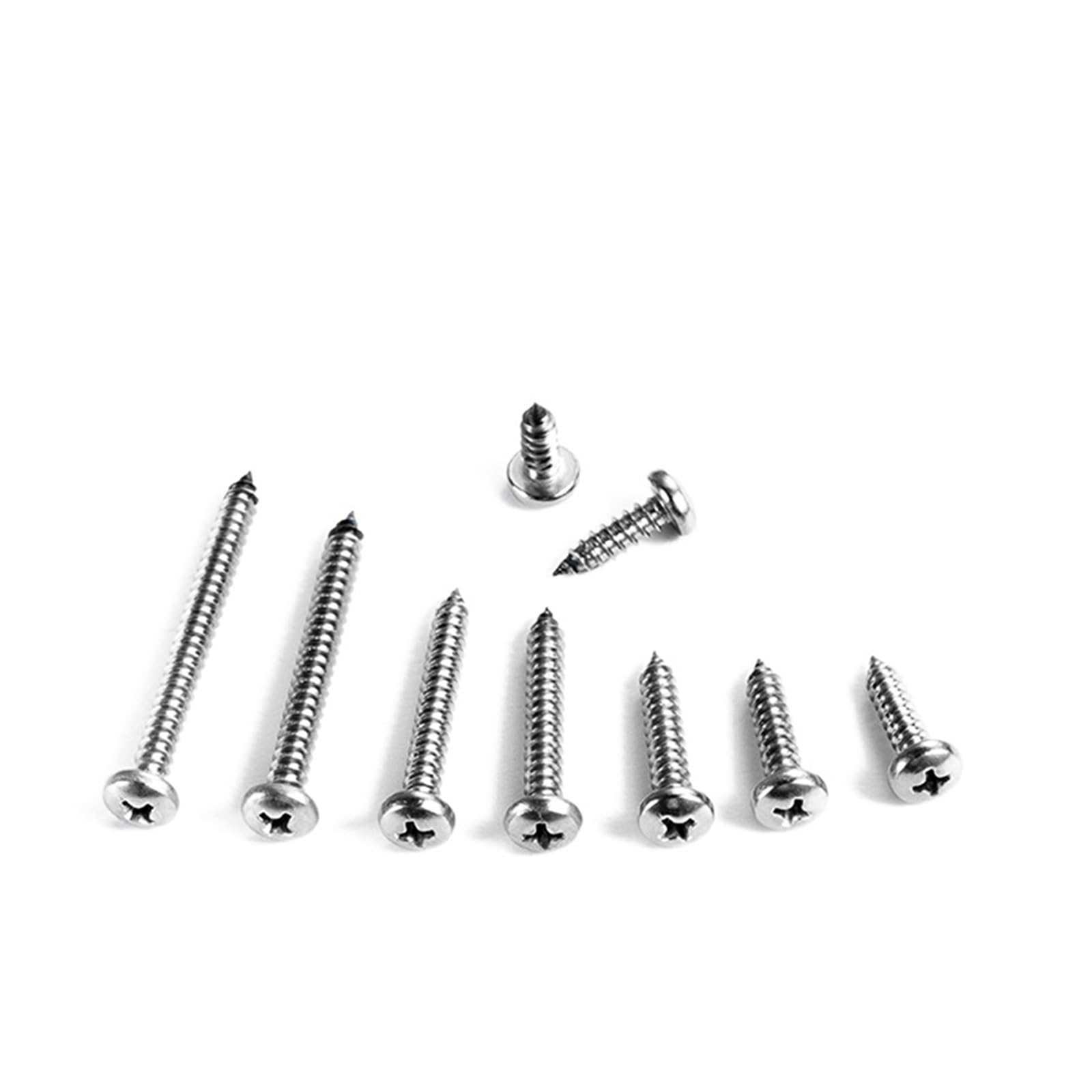 Surtido de tornillos para madera, Tornillo autorroscante de cabeza plana cruzada acero inoxidable 304 A2-70 DIN 7049 GB845 Varios tamaños(200PCS,ST3.5 X 50)