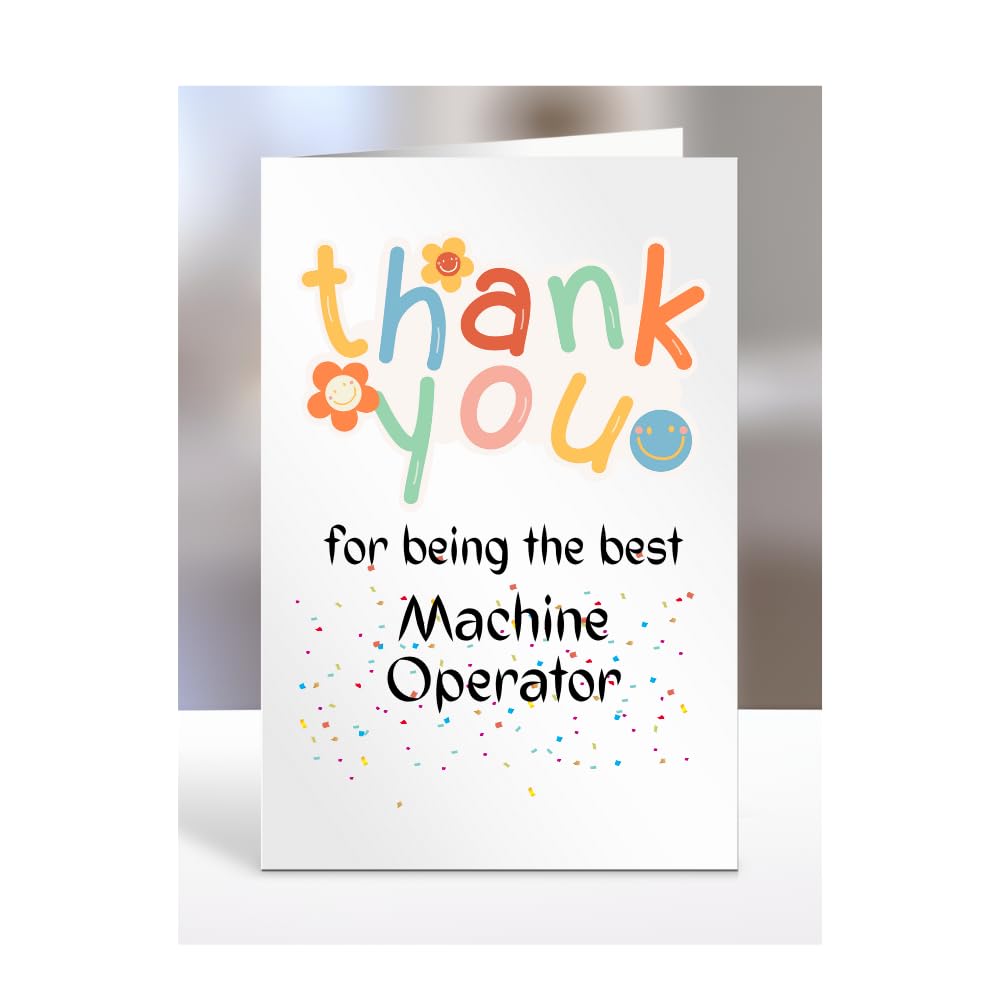 Thank you card for Machine Operator, men, women, him, her, colleague, boss, manager, supervisor, friend, gifts, presents for christmas, A5-212b_88 โ image 1