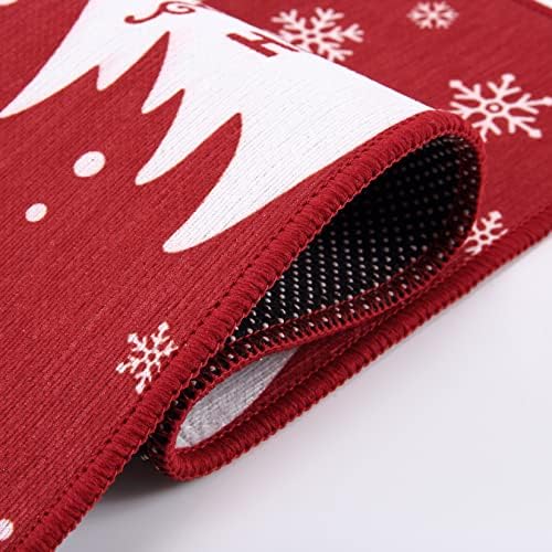 CAROMIO Christmas Tree DoorMat, Washable Indoor Outdoor Entry Doormats Front Door Decoration Mat Non-Slip Absorbent Entry Door Rugs 40x80cm