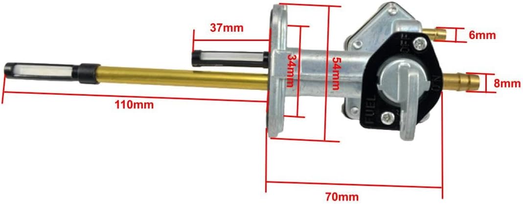 Fuel Valve Petcock Tank Switch For Kawasaki Ninja 250, 250R, EX250F (1988-2007) Replaces OEM 51023-1393, 51023-1139