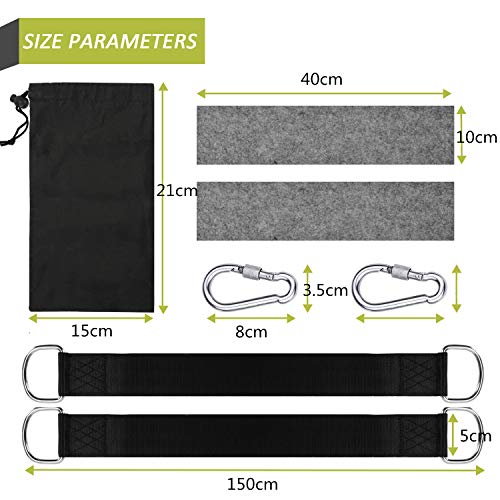 Hammock Straps - Set of 2 Swing Straps Hanging Kit, Max 2200LB for Tree Swings