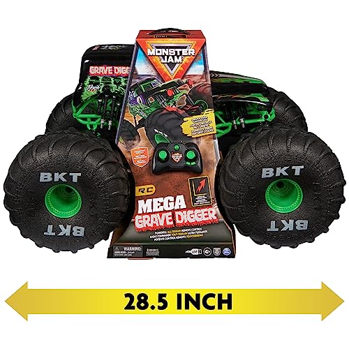 Monster Jam, Official Remote Controlled Terrain Monster Truck Mega Grave Digger, Over 60 cm High, 1:6 Scale Kids Toy for Boys and Girls