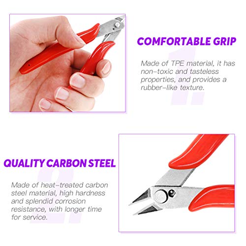 Swpeet 5Pack Precision Electronic Wire Flush Cutters Kit, 5 Inch Micro Shear Wire Cutters Wire Cutting Pliers Side Cutters Pliers Electronic Cutting Pliers Side Cutting Pliers For Cutting Needs #TOP2