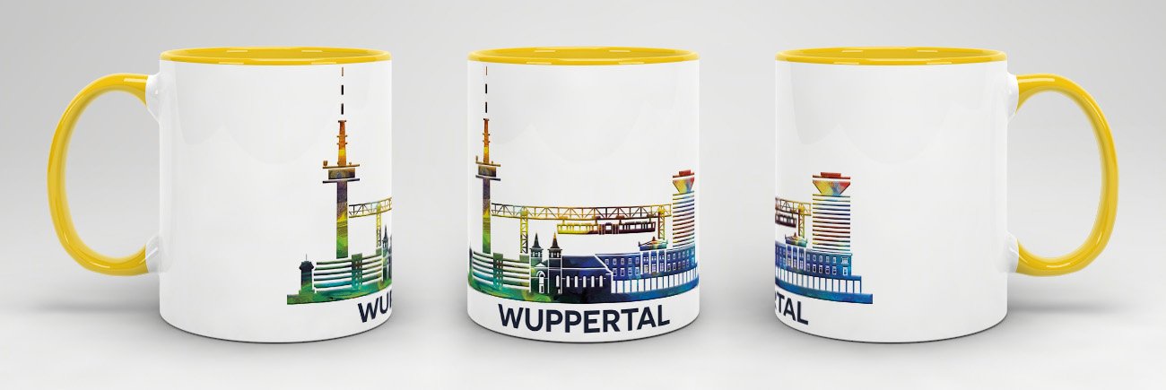 Wuppertal Skyline Tasse – Motivtasse Mit Stadtsilhouette, Weiß – 25 Jahre Erfahrung, Made In Germany