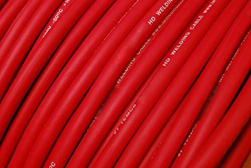 TEMCo 3/0 Gauge AWG 25 Ft Red Flexible Pure Copper Made in USA Welding Cable Battery Wire - Heavy Duty Solar, Inverter, Car, RV, Truck