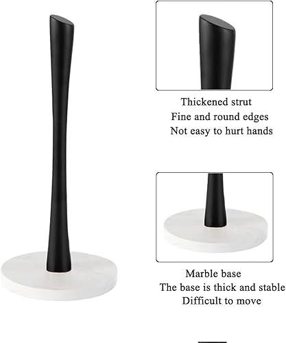 Miniatura 3 de Toallero de papel negro para encimera, soporte de toalla de papel de mármol utilizado para cocina y baño, soporte para toallas de papel hecho de
