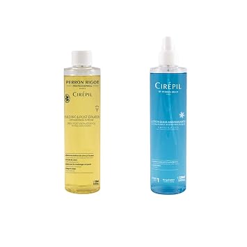 Cirepil Professional Pre & Post Waxing Duo Bundle - Blue Lotion Cleanser 8.45 oz and Pre & Post Depilatory Moisturizing Oil 8.45 oz - Complete Skin Preparation & After-Care Treatment