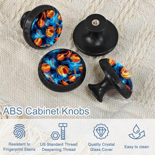 Lot de 4 boutons de tiroir en verre cristal pour meuble, placard et commode