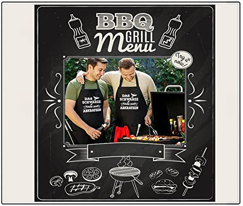 OM3® Das Schwarze kann man abkratzen - Grill-Schürze - Parodie - BBQ Küchenschürze für Erwachsene Unisex