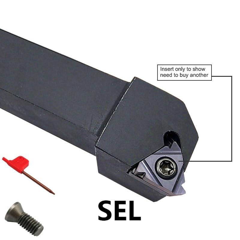 JALYKA CNC Lathe Machining Cutter 10mm-12mm SER1616H16 External Threaded Tools Lathe Threading Holder for 16ER Insert Carbide (Size : SEL1212H11)