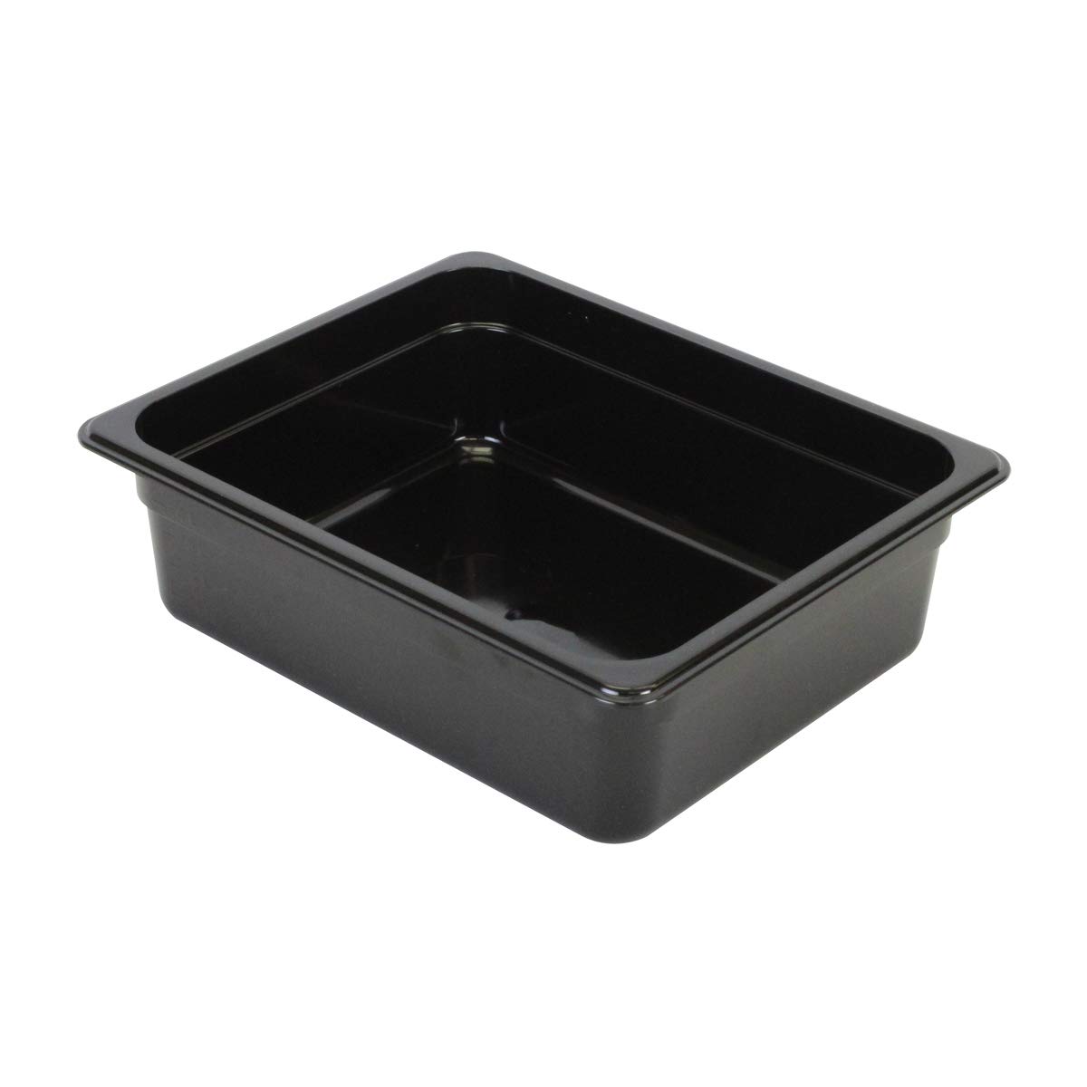 Thunder Group PLPA8124BK Food Pan, 1/2 Size, 4" deep, Shatter and Scratch Resistant, Dishwasher Safe, Polycarbonate, Black, NSF, Pack of 6