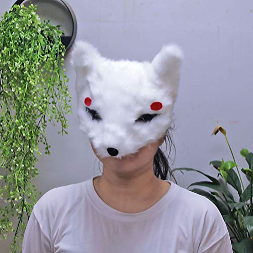 ABOOFAN Fox Meia Face Animal de Pelúcia Tampa Da Cabeça Do Gato Do Estilo Japonês Vestido de Face pa