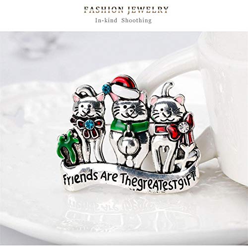 Samber Broches de Vestidos Decorativos para Navidad Broches de Tres Gatos Creativos para Fiestas