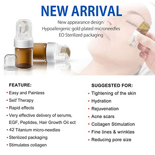 Koi-Beauty-Derma-Stamp-025mm-Titanium-Microneedling-Hydra-Needle-Roller-Anti-Aging-Help-Absorb-Import-Hair-Growth-Oil-Hyaluronic-AcidVitamin-C-EGF-PeptidesStem-Cell