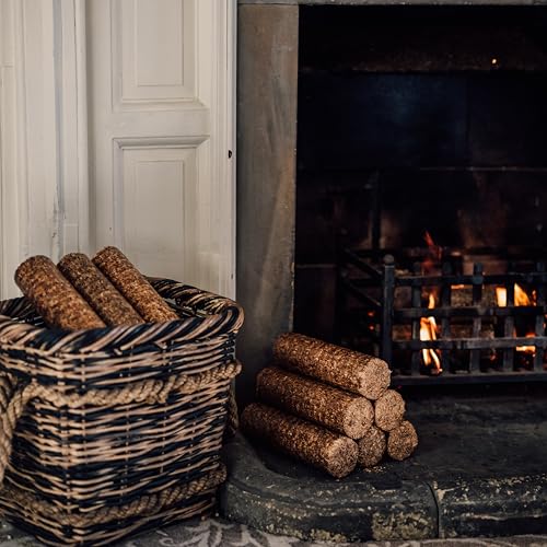 Certainly Wood 'Fired Up' Heat Logs for Wood Burners & Open Fires - 7 Units of Natural Long Burning Logs, Firelogs, Briquettes, Solid Firewood for Log Burner & Fireplace - Indoor or Outdoor