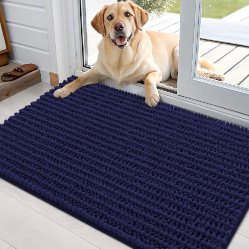 Image of OLANLY Dog Door Mat for Muddy Paws 36x24, Ultra-Absorbent Chenille Mud Mat