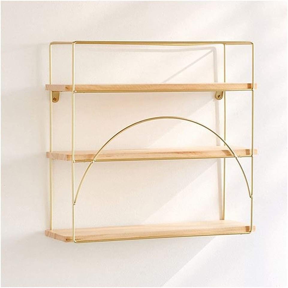 Exquisite Bathroom Shelves Wall Ledges,Wall Wall,Living Room Bedroom Partitions,Laminate Racks,Nordic Solid Wood Wall Racks,Wrought Iron Wall Hangings(2-65X15X70Cm)