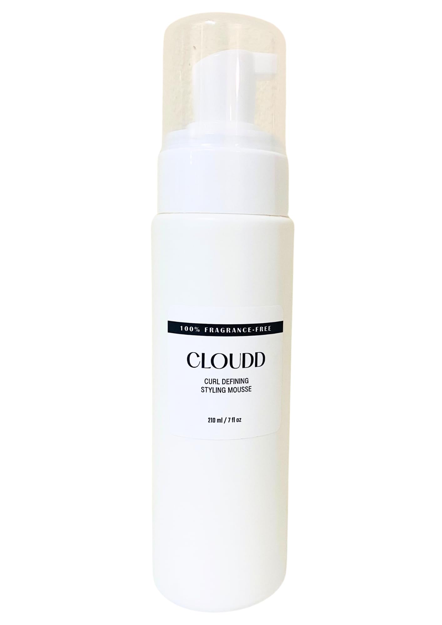 CLOUDD Fragrance-Free Curl Defining Styling Foam Mousse, 100% Fragrance-Free and Essential Oil-Free, Unscented, Non-aerosol, White