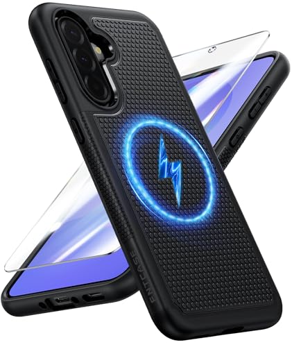 Image of FNTCASE for Galaxy A36-5G Phone Case: Samsung A36 5G Magnetic Cover [Fit for Magsafe] with Screen Protector, Anti-Slip Textured, TPU+PC Dual Layer Shockproof, Military Grade Drop Protection (Black)