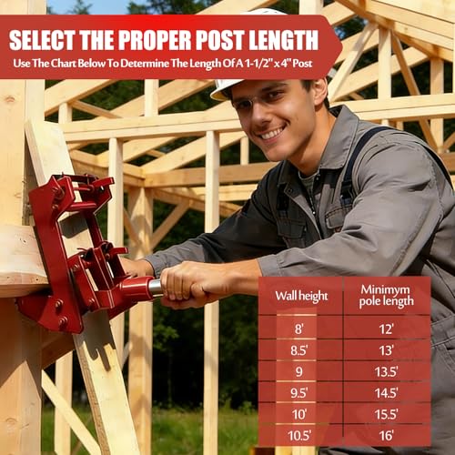 DRKSBesto Heavy Duty Wall Jacks for Framing,1000 LBS Cast Iron Wall Jack,Portable Wall Jacks for Wall Beams, Floors & Decks (Fits 1-1/2\"x3-1/2 Fir Poles & 1\" OD Steel Pipe) - Thumbnail 4