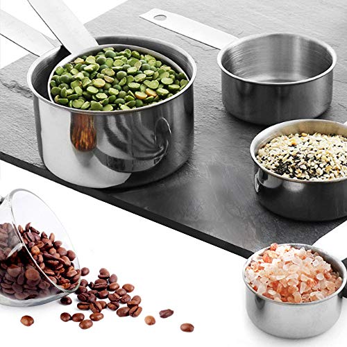 Measuring Cups And Spoons Set, 12 Piece Stackable Stainless Steel Measure Cup And Spoon Measuring Stick Leveler And Coffee Scoop Clip Easy To Read For Cooking, Baking, Dry, Wet Food Measurement #TOP6