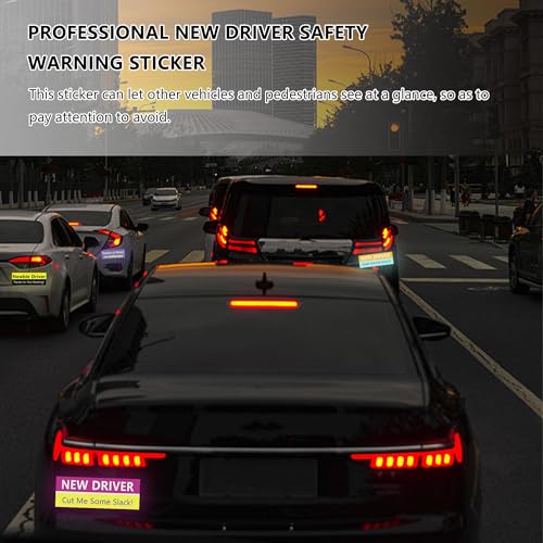 Image of 4PCS Student Driver Magnet for Car,Removable Strong Magnetic New Driver Magnet for Car,Universal Reflective Safety Warning Student Driver Sticker Magnet for Car Bumper Trunk