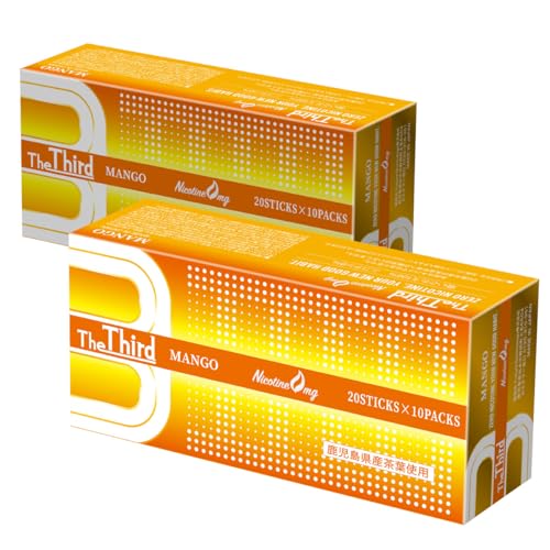 The Third ザ・サード 禁煙グッズ 禁煙 電子タバコ ニコチン0 加熱式スティック ノンニコチンカートリッジ ニコチンゼロ 鹿児島県産茶葉配合 日本製 (2カートン, マンゴ―)