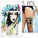 Produktbild 3 Teile/los Japanischen Samurai Tattoo Weibliche Geisha Tattoo Aufkleber Pfingstrose Blumenmädchen Körper Make-Up Tattoo 3 stücke-7