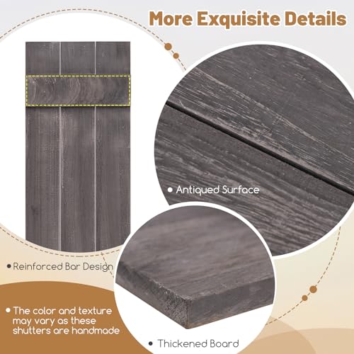 Goflame 11525GRJV-GL Wood Shutters For Wall Decor, Reclaimed Wood Board And Batten thumb #3