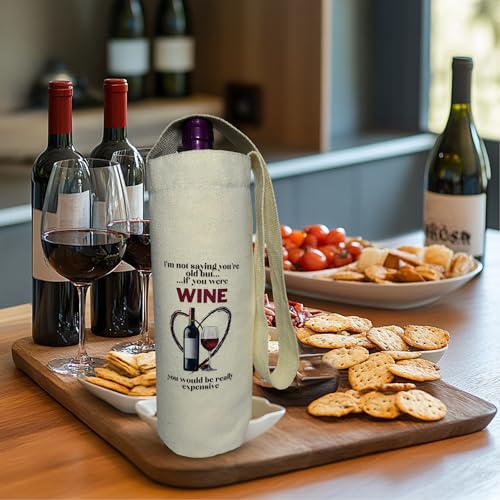 Bolsa de vino de lona con asa de yute, perfecta para cenas memorables y reuniones alegres 7