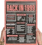 27 Geburtstag Frauen Rosegold Holzbild Back in 1999 personalisierbar zum Hinstellen/Aufhängen opt. beleuchtet, 27 Geburtstag Frau Deko, 27tes Jubiläum, 27. Jahrestag, 27ter Ehrentag Jahreschronik 1999