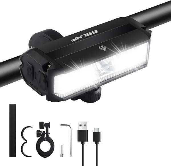 Sidaqi 1800Lumen Bike Lights Super Bright Bicycle Light with 5 Modes USB Rechargeable Bicycle Headlight Waterproof Bike Headlight for Night Riding