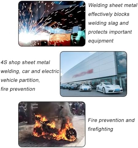 Fireproof Welding Blanket Roll Width Waterproof Silicone Coating Flame Retardant Wear Resistant Tarpaulin for Equipment,Welding Curtain with Viewing Window, Flame Retardant Fiberglass Screen