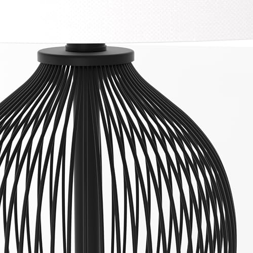 29 Black Cage Table Lamp with USB Port for Home Décor