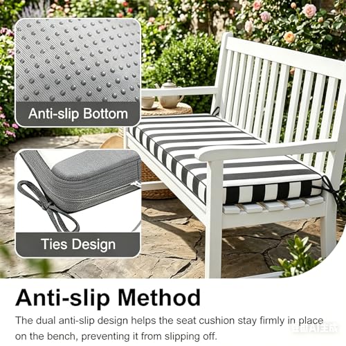Coussin extérieur rayé imperméable 3 places antidérapant jardin terrasse