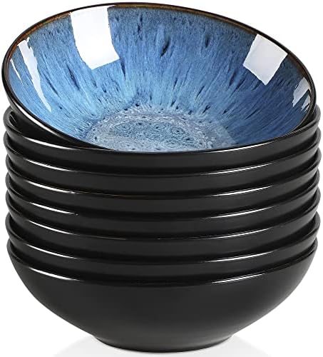 Vancasso Starry 8-częściowy zestaw misek z kamionki, miseczki na musli, serwis stołowy w stylu vintage, 550 ml