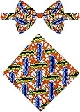 SHENBOLEN African Wax Print Fabric Men's Bow Ankara Tie(One Size,T)