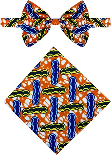 SHENBOLEN African Wax Print Fabric Men's Bow Ankara Tie(One Size,T)