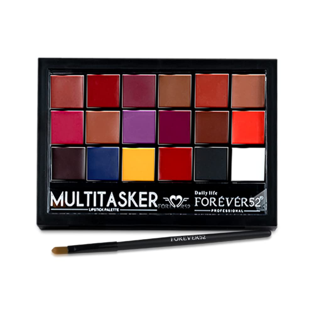 Daily Life Forever52 Pro Artist Multitasker Lipstick Combo Palette | 18 Multipurpose Lip Colors with Semi-Matte Finish, Lo...