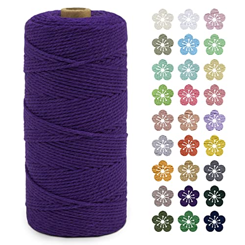 LEREATI Macrame Cord 2mm x 200m, Thick Macrame Rope Natural Cotton Rope Craft String