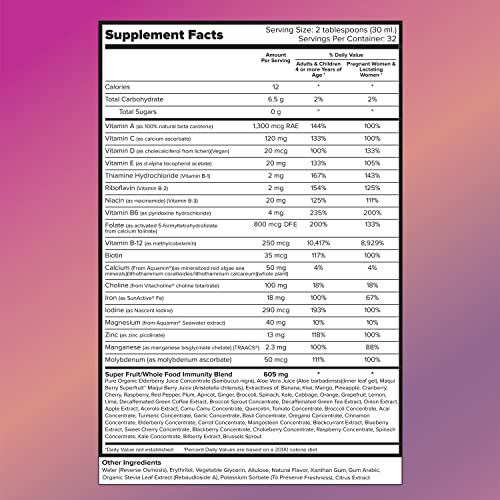 Liquidhealth 32 Oz Prenatal Vitamin, Postnatal Vitamin & Liquid Women’s Prenatal Multivitamin, Vegan Folate Supplement For Women With Iron, Choline, Calcium, Gluten-Free, Sugar-Free, Dairy-Free #TOP6