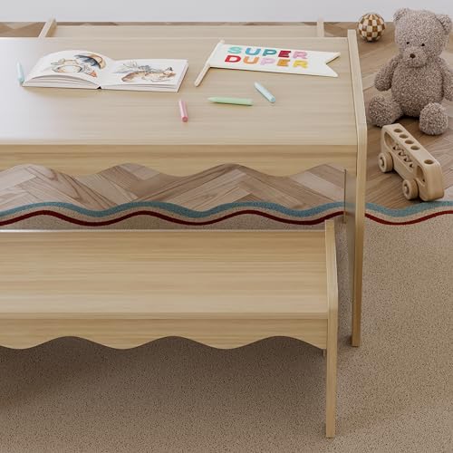 Image of Storkcraft Casablanca Montessori Indoor Kids Table & Bench Set, Driftwood
