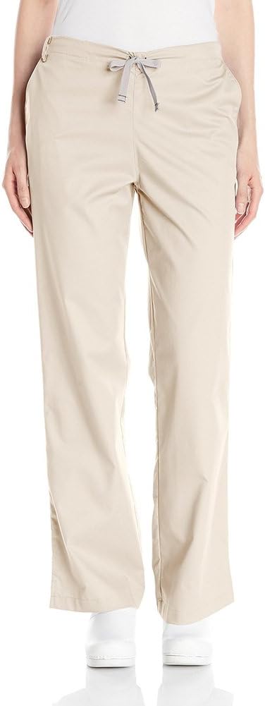 Wink WonderWORK Women's Flare Leg Scrub Pant, Khaki, L