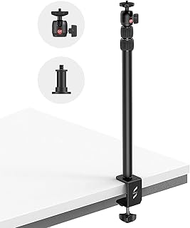 SmallRig Selection Camera Desk Mount Table Stand with 1/4" Ball Head, 13"-35.4" Adjustable Light Stand, Tabletop C Clamp for DSLR Camera, Ring Light, Live Streaming, Photo Video Shooting - 3488