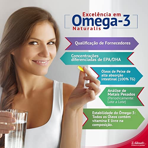 Óleo de Peixe Ômega - 3, 1000mg, 200 Cápsulas - Naturalis