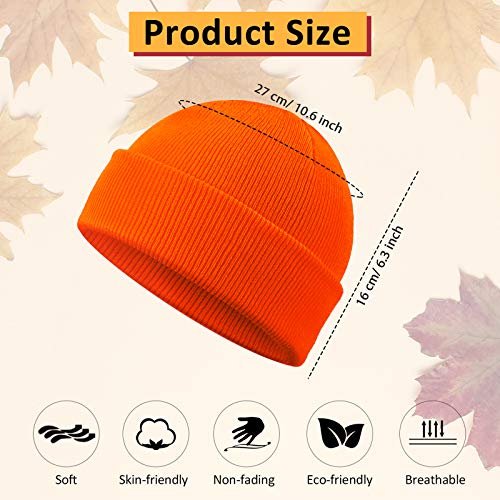 Geyoga Trawler Beanie Skull Cap Acrylic Cuff Knit Hat For Men Outdoor Hunting (Yellow,2 Pieces) #TOP2